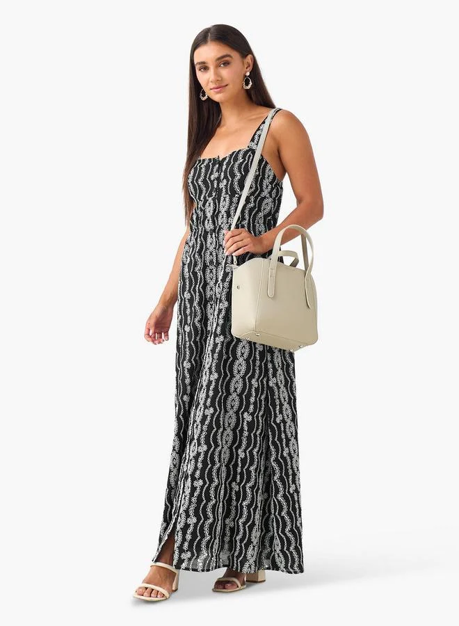 2Xtremz 2Xtremz Embroidered A-line Women Dress with Shoulder Straps